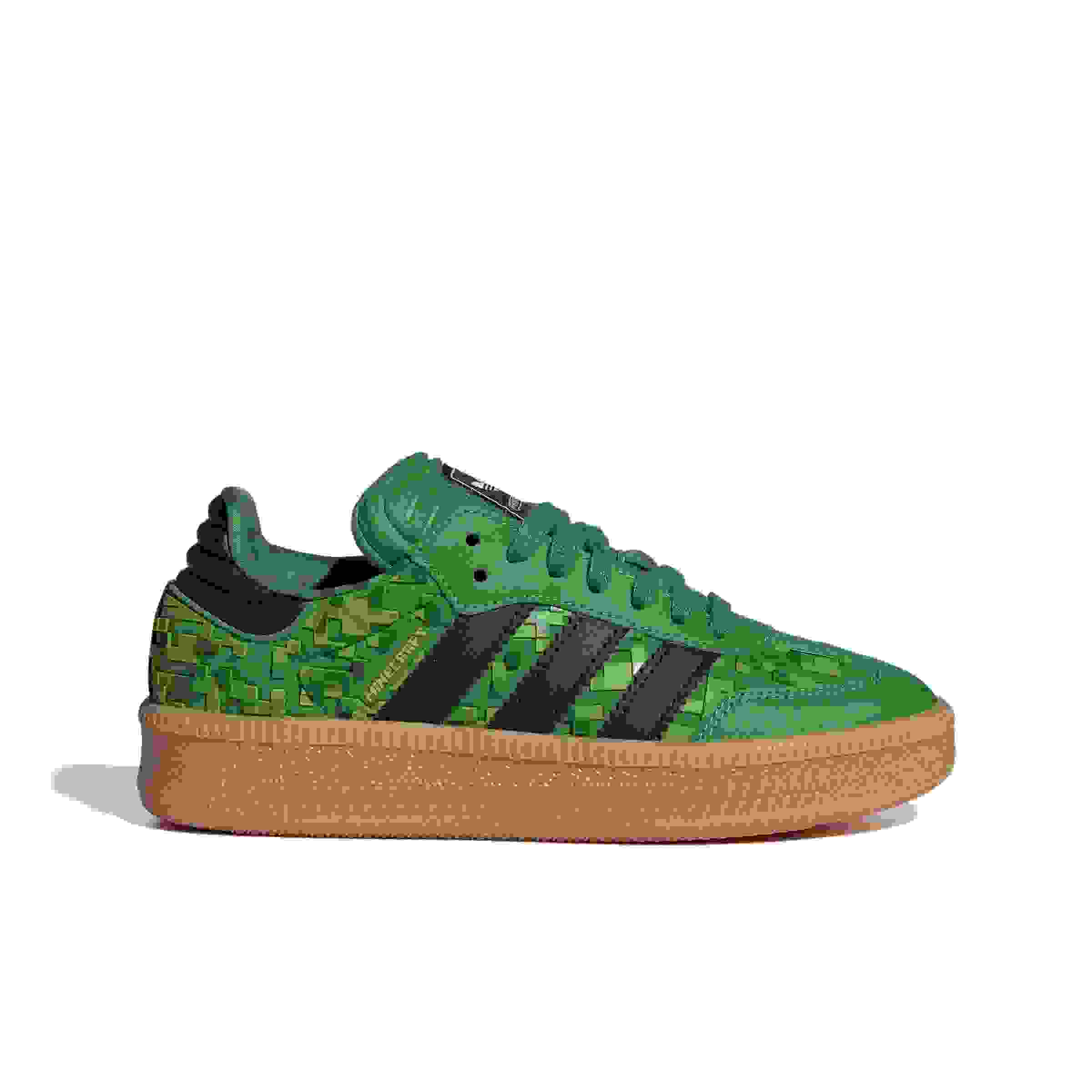 adidas Originals Minecraft Samba XLG Grade School Boys' "Green/Core Black/Ftwr White" Shoe